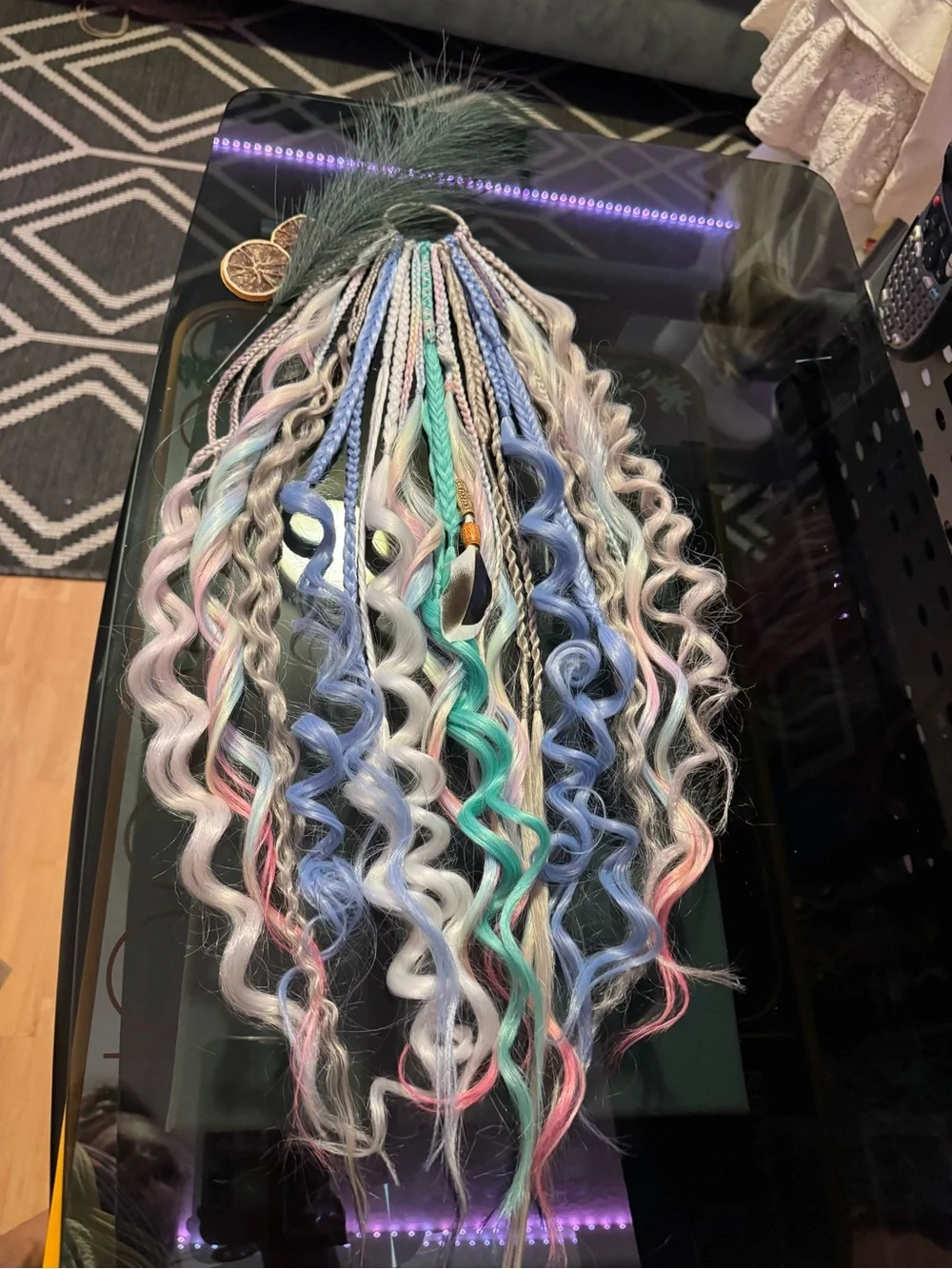 Pastel Mermaid Hair Extensions - Multi Color